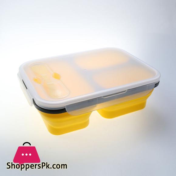 Silicone Collapsible Portable Lunch Box Folding Lunchbox Eco-Friendly 1300ml