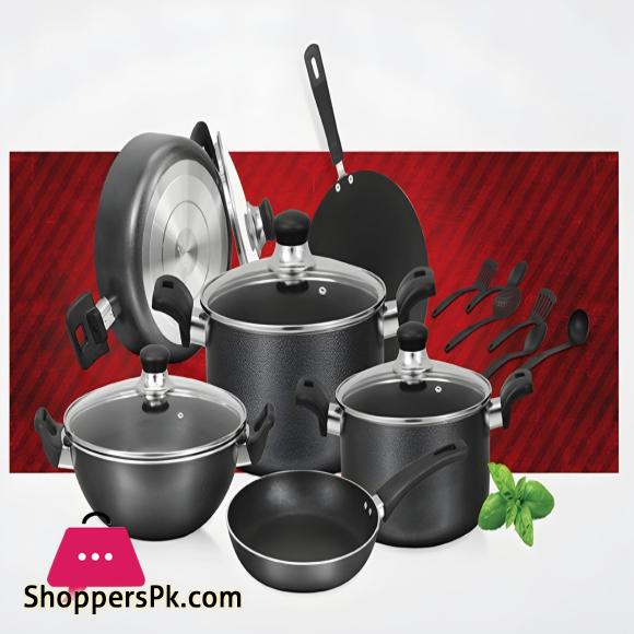 Sonex New Non stick Blosoom Cookware Sets Gift Pack of 16