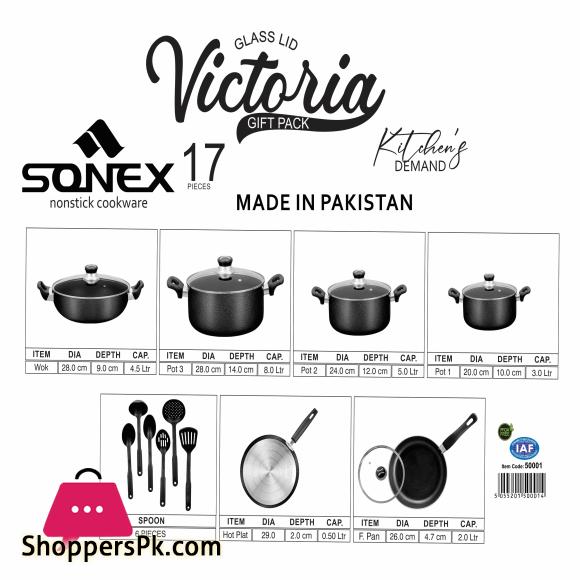 Sonex New Non stick Victoria Gift Set GL Random colors Cookware Sets