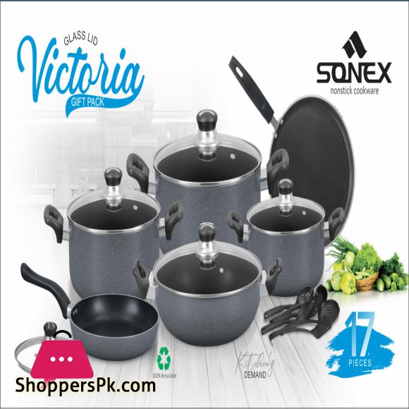 Sonex New Non stick Victoria Gift Set GL Random colors Cookware Sets