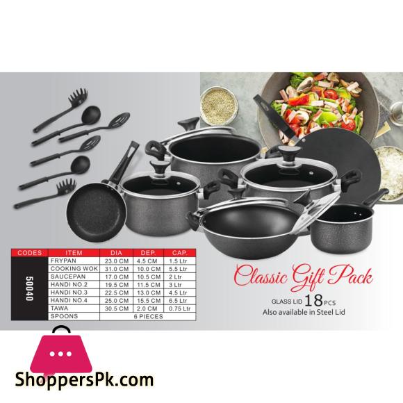 Sonex Non-Stick Kitchen set Classic Gift Pack set 18pcs Random Color Best Quality