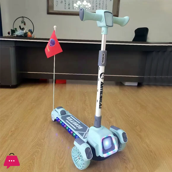 Childrens Scooter Height Adjustable Lean to Steer Flashing PU Wheels 3 Wheel Kick Scooters For Kids Boys Girls