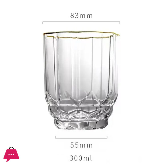 Crystal Drinking Water Glasses Diamond Shape Set of 6