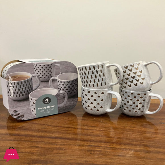 Danny Home 400ml Gray Mug Set of 4
