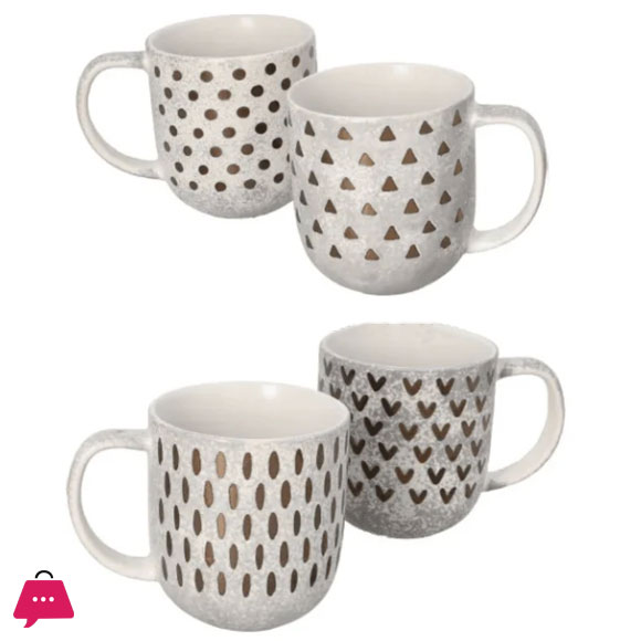 Danny Home 400ml Gray Mug Set of 4