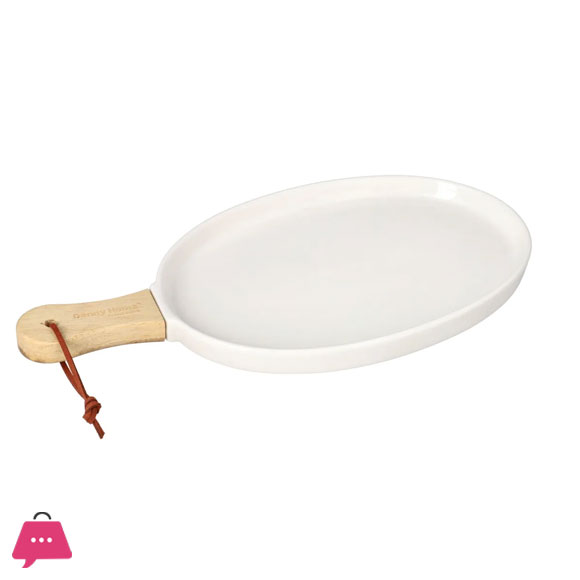 Danny Home Dessert Tray with Wooden Handle 13 Inch