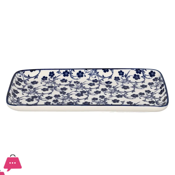 Danny Home Floral Design Rectangular Dinner Plate 7 Inch