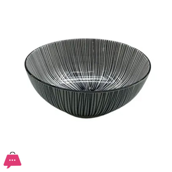 Danny Home Porcelain Black line serving Bowl 4.75 Inch