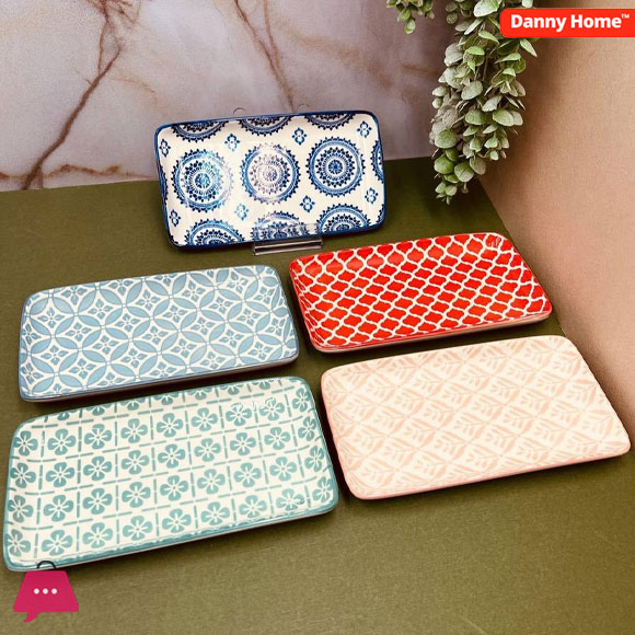 Danny Home Porcelain Rectangle Serving Platter 7 Inch