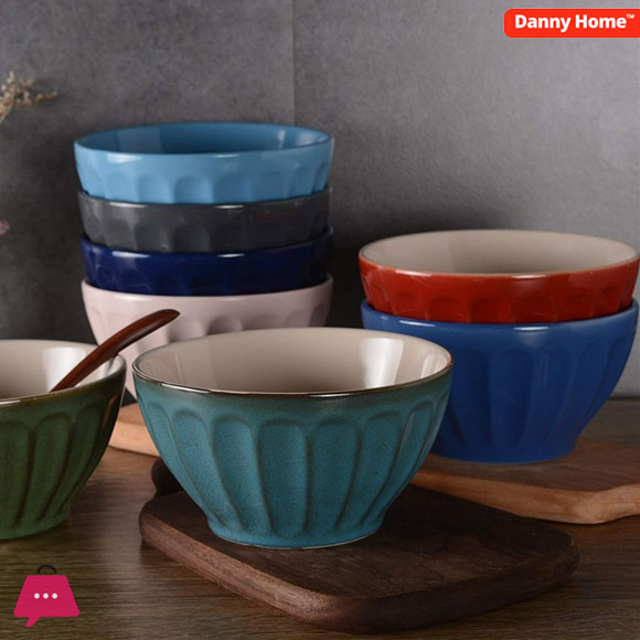 Danny Home Pumpkin Ceramic Soup Bowl porcelain Set 4.5 Inch