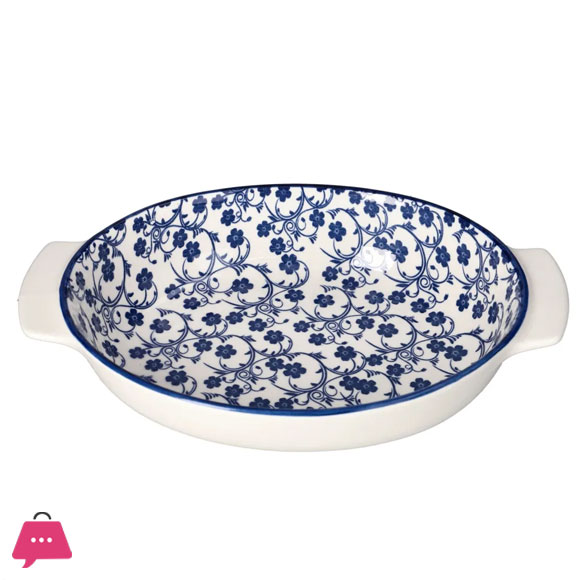 Danny HomeFloral Design Ceramic Casserole Dish 7 Inch