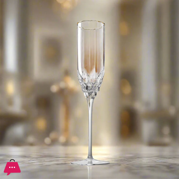 Flower Bud Crystal Goblets and Fluet Glass - Set of 6