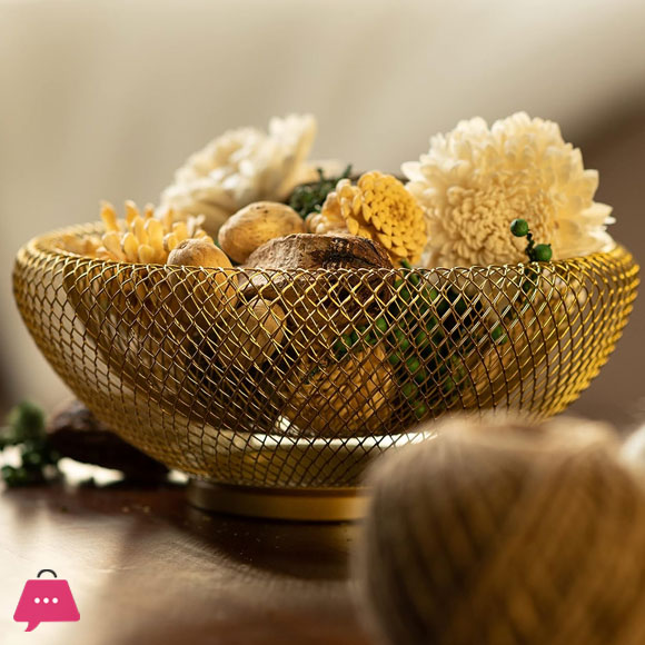 Fruit Basket Nordic Creative Double Layer Vuoto Bread Tray with Eggs Worked Vegetables for Kitchen Home Table Gold