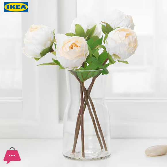 IKEA SMYCKA Artificial Flower Peony / white 30 CM
