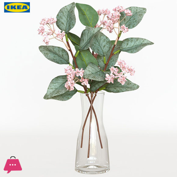 Ikea SMYCKA Artificial Flower Pink Eucalyptus Pink