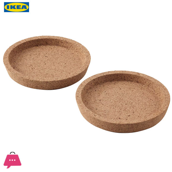 IKEA Dutis Set of Coasters Glass for Coffee Mugs, Tea Cups And Universal Glasses, Diameter Cork 10 CM
