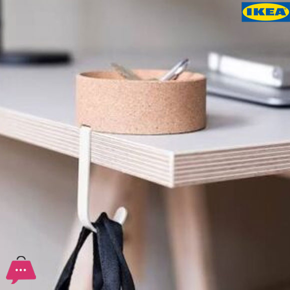 IKEA FAGNING Portable Table Hook, Cork / Metal