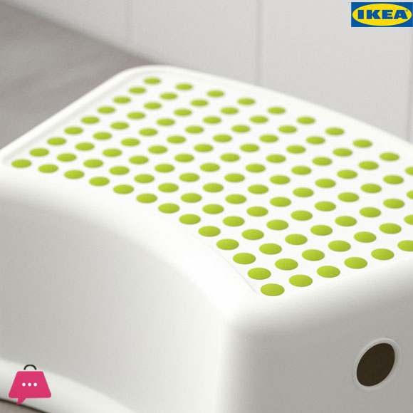 IKEA FÖRSIKTIG Childrens Stool White / Green