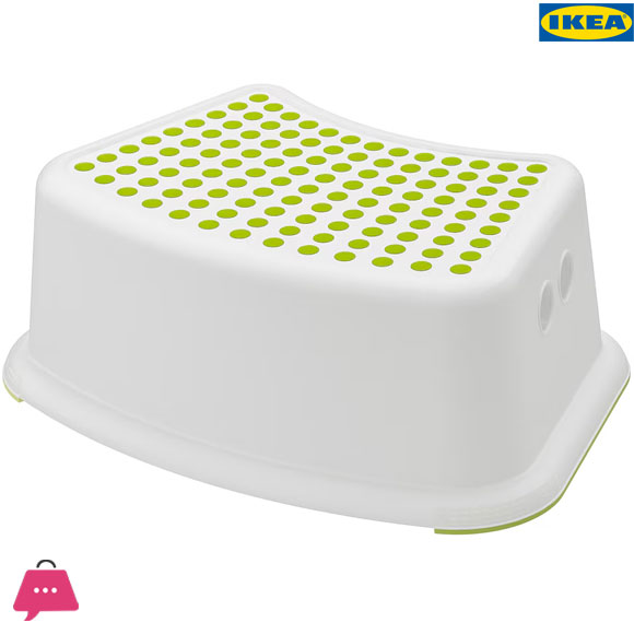 IKEA FÖRSIKTIG Childrens Stool White / Green