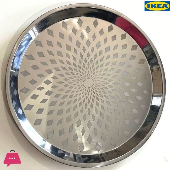 IKEA GOKVALLA Serving Tray, Metal Silver