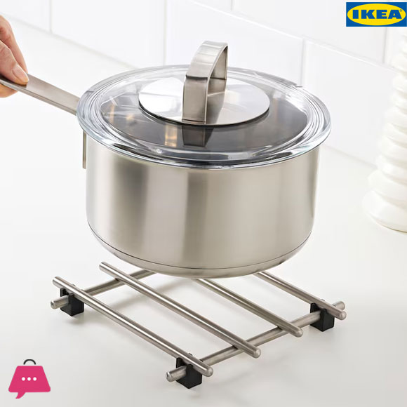 IKEA LAMPLIG Pot Stand Stainless Steel 18x18CM