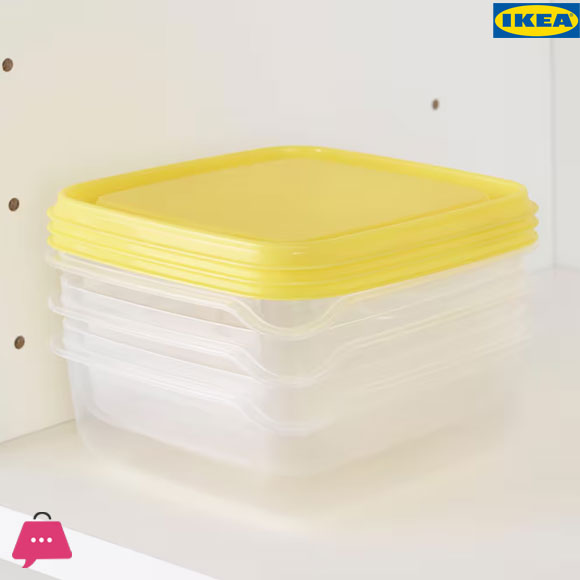 IKEA PRUTA Food Container Yellow Set of 3