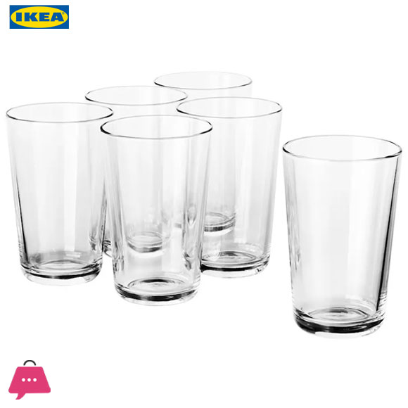 Ikea Round Clear Glass 6 Pack Set 45 Cl