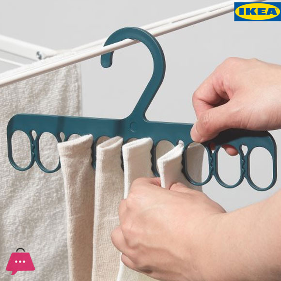 Ikea SLIBB Clothes Drying Hangers with 8 Grip Clips