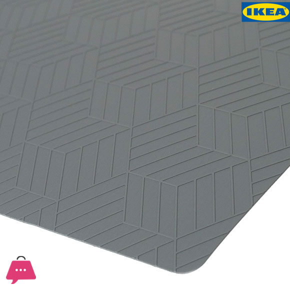 IKEA SLIRA Place Mat, Easy to Wipe, Grey Synthetic Rubber 36x29 CM