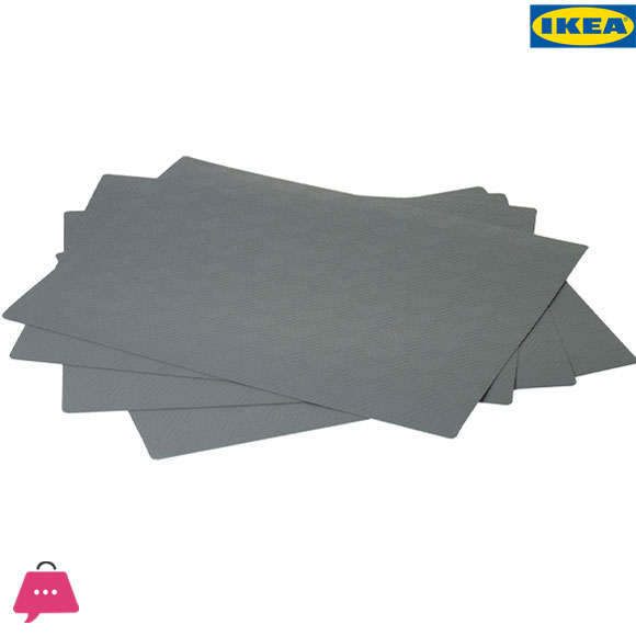 IKEA SLIRA Place Mat, Easy to Wipe, Grey Synthetic Rubber 36x29 CM