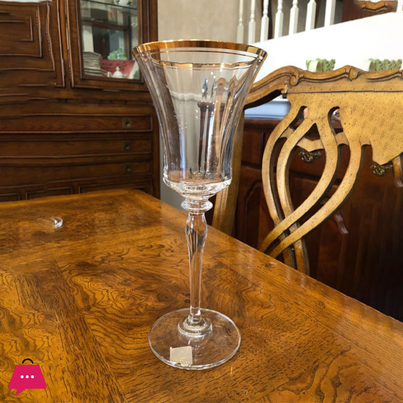 MIKASA Crystal Gold Rim Austria Stemmed Wine Glass - Set of 6