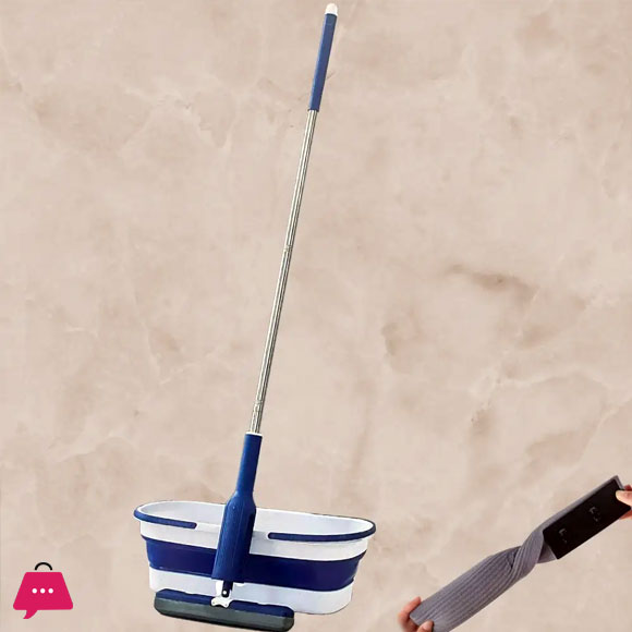 Premium Twist Mop with Folding Silicon Bucket