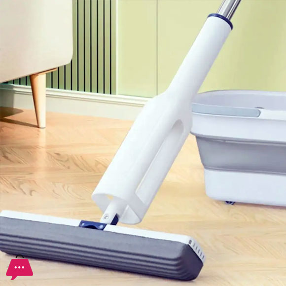 Premium Twist Mop with Folding Silicon Bucket