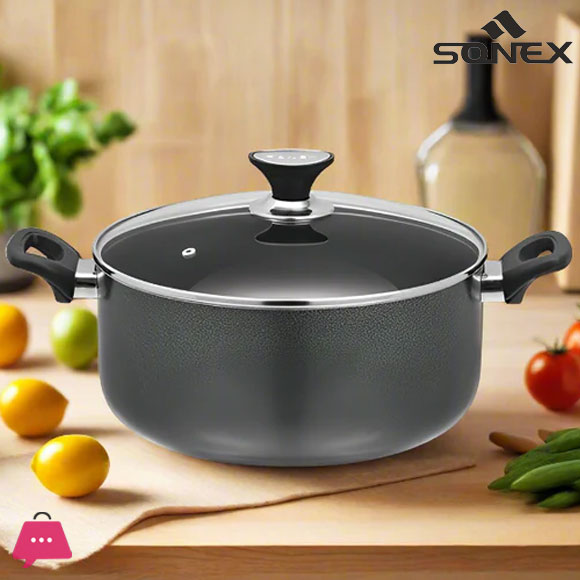 Sonex Non-Stick Classic Casserole With Glass Lid 24 CM