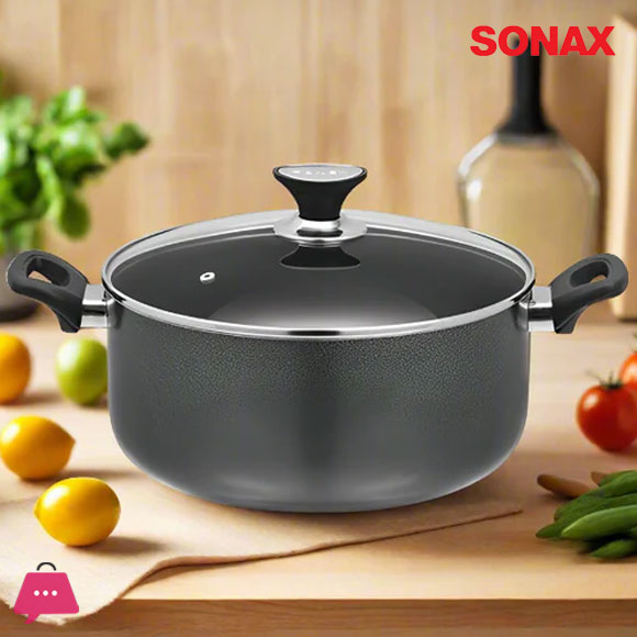 Sonex Non-Stick Classic Casserole With Glass Lid 26 CM