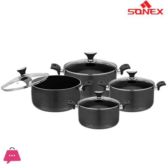 Sonex Non-Stick Kitchen set Classic King Set Gift Pack Cookware set With Glass LTD Random Color Best Quality