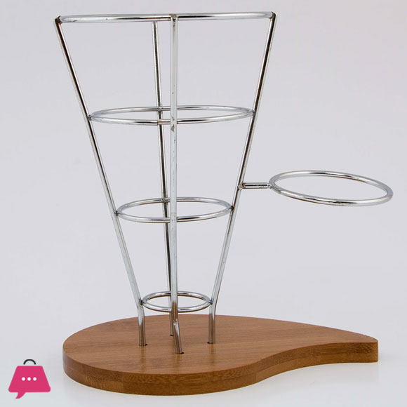 Stylish Serving Dish For Chips with Stand wood Base