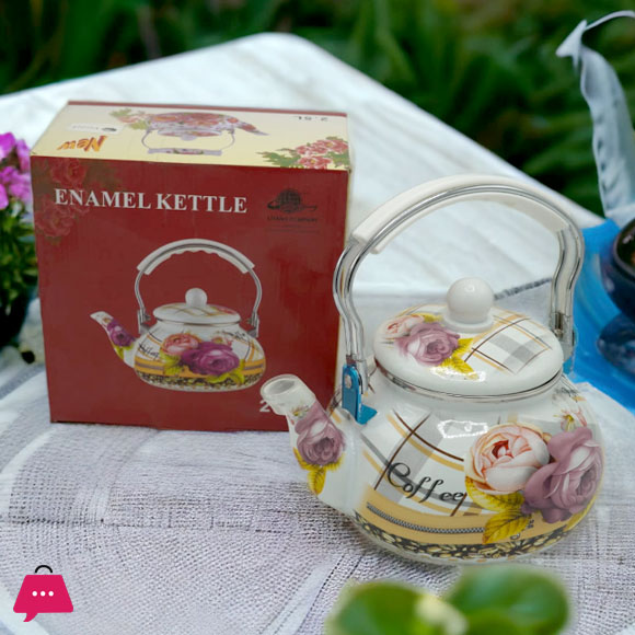 Thickened Flat-Bottom Pear-Shaped Enamel Kettle Teapot 2.5 Liter