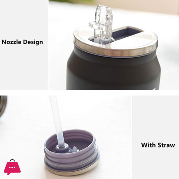 Vacuum Insulated Stainless Steel Cans Thermos Mug Hot And Cold Drink Water Bottles Portable Straw