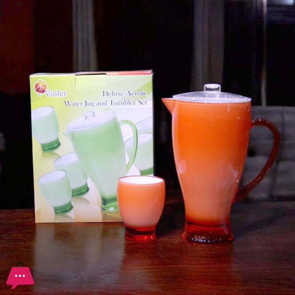 Violet Deluxe Acrylic Water Jug abd Tumbler Set of 7 Pcs
