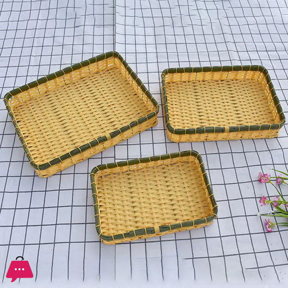 Washable Cane Material High Quality Fruite Basket Set of 3