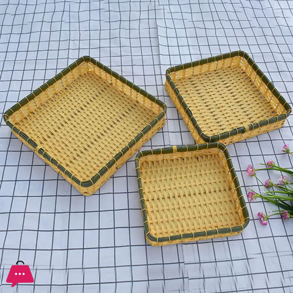 Washable Cane Material High Quality Fruite Basket Set of 3