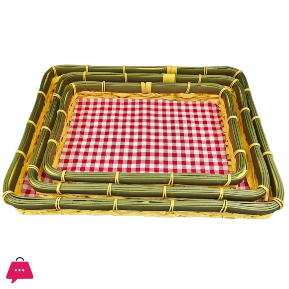 Washable Cane Material High Quality Fruite Basket Set of 3