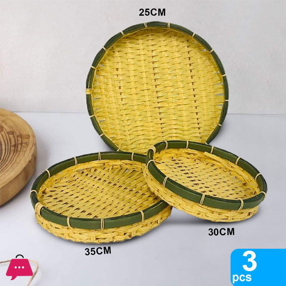 Washable Cane Material High Quality Fruite Basket Set of 3
