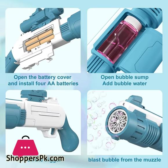 10 Holes Automatic Colorful Bubble Gun Bubble Toy with 100ml Bubble Liquid