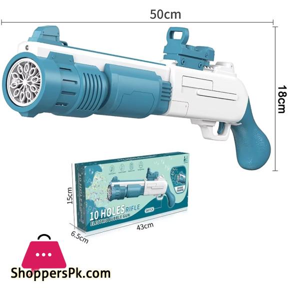 10 Holes Automatic Colorful Bubble Gun Bubble Toy with 100ml Bubble Liquid