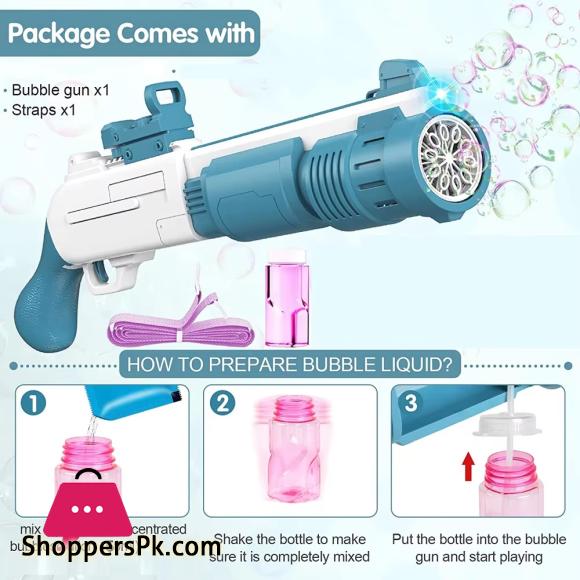 10 Holes Automatic Colorful Bubble Gun Bubble Toy with 100ml Bubble Liquid