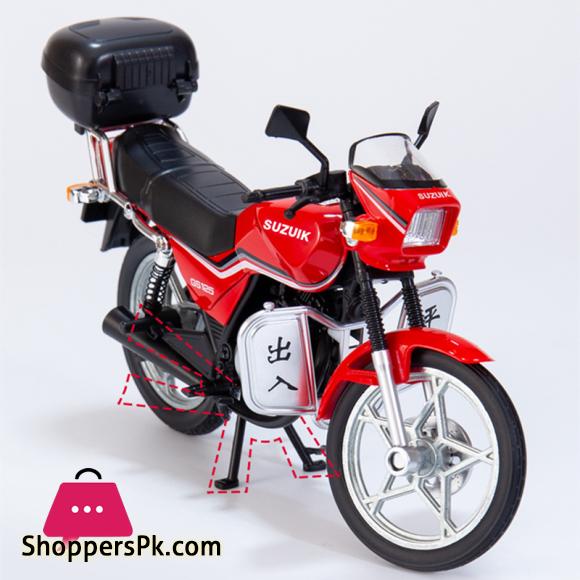 SUZUKI GS125 Alloy Retro Motorcycle Model Diecast Metal Classic Street Motorcycle Model Sound Light Simulation Kid Toy Gift 1:12
