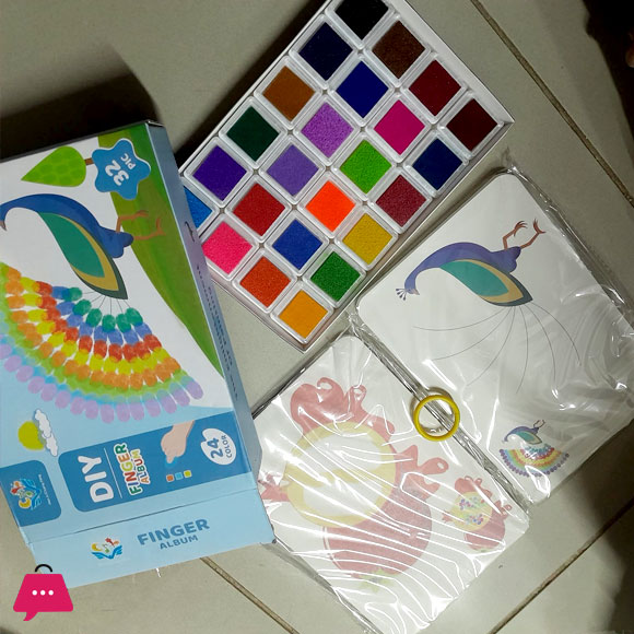 12 Color Washable Ink Stamp Pad 16 Cartoon Finger Painting Cards Finger Drawing Toys Boys Girls Party Favor Kids Gift