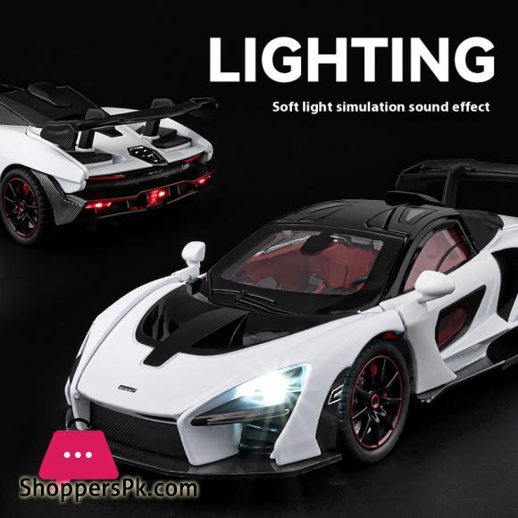 1:24 Mclaren Senna Super Sports Mini GT Alloy Diecast Model Vehicle Simulation Sound & Light Birthday Gifts Box For Boyfriend